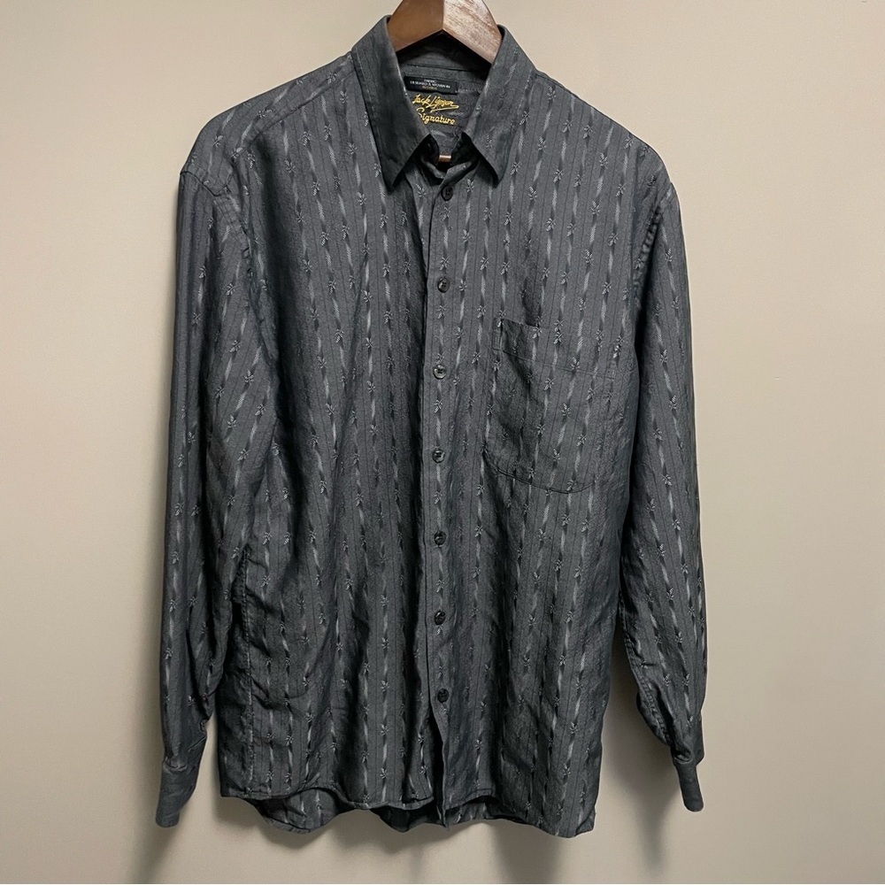 Jack Lipson Signature Grey Long Sleeve Button Down Dress Shirt Men’s Medium